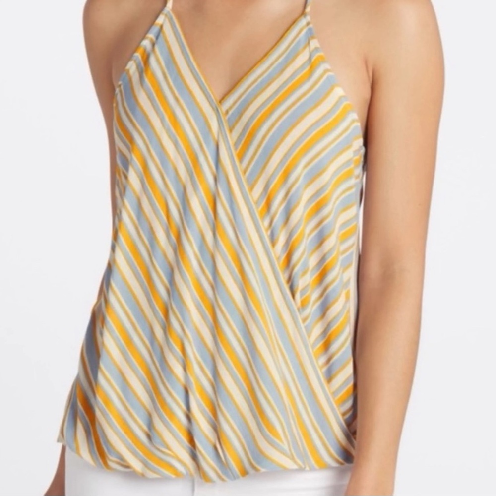 Striped Yellow and Blue Women's Halter Top